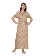 Evolove Women's 100%RAYON Printed Maxi Nightgown Long Nighty Sleepwear for Ladies Super Soft Comfortable Design